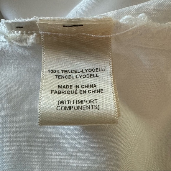 BELLA DAHL Button Front Split Back White Blouse Top Tencel Size XS - Picture 13 of 16